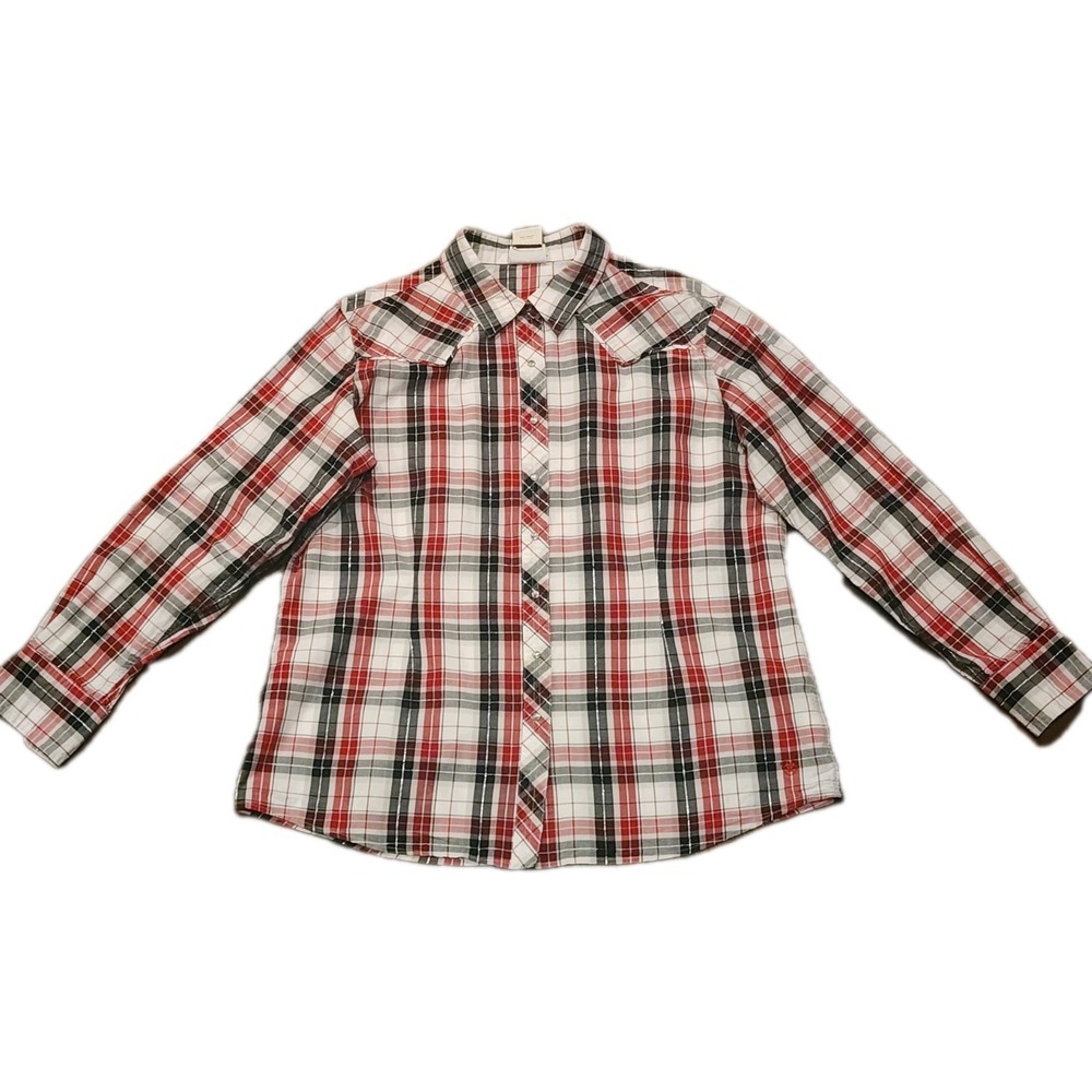 Ariat Women's Embroidered Shirt, Size 2XL, Red Plaid, Long Sleeve, Cotton